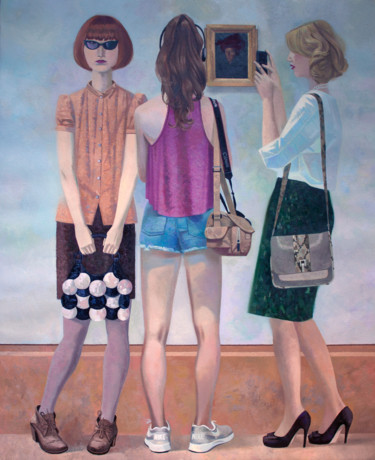 Painting titled "Three Graces" by Andrey Simakov, Original Artwork, Oil