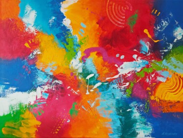 Painting titled "Bright colors-3 (90…" by Andrey Visokinsky, Original Artwork, Acrylic Mounted on Wood Stretcher frame