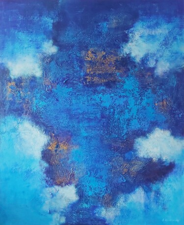 Painting titled "Heaven-2, (110 x 90…" by Andrey Visokinsky, Original Artwork, Acrylic Mounted on Wood Stretcher frame