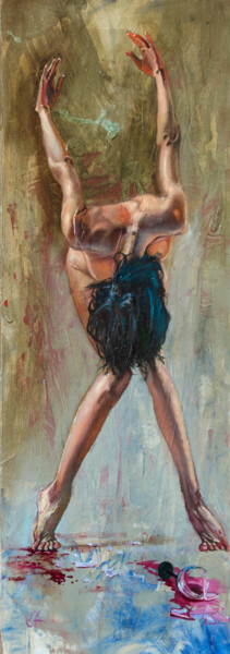 Malarstwo zatytułowany „Танцы на стеклах” autorstwa Андрей Яковлев, Oryginalna praca, Olej