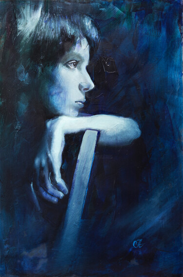 Картина под названием "Взгляд в тишину" - Андрей Яковлев, Подлинное произведение искусства, Масло