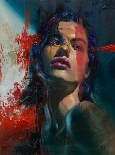 Картина под названием "Эксперименты с цвет…" - Андрей Яковлев, Подлинное произведение искусства, Масло