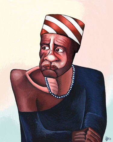 Arte digital titulada "African woman" por Andries De Jong, Obra de arte original, Pintura Digital