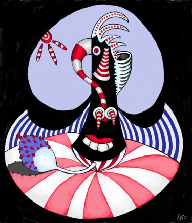 Digitale Kunst mit dem Titel "Poker face" von Andries De Jong, Original-Kunstwerk, Digitale Malerei