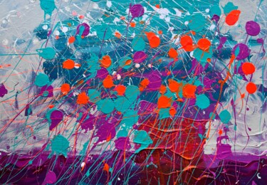 Malerei mit dem Titel "Abstract Flowers se…" von Andrii Kovalyk, Original-Kunstwerk, Acryl