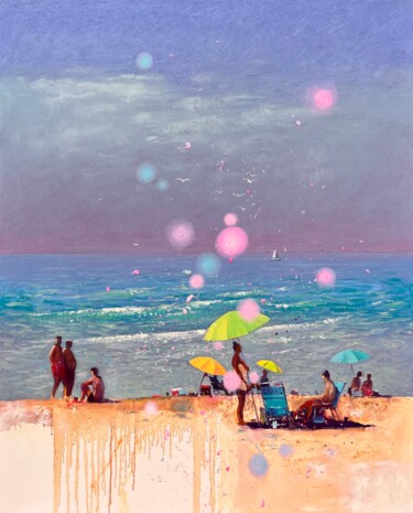 Painting titled "Summer memories fro…" by Andrii Kovalyk, Original Artwork, Oil Mounted on Wood Stretcher frame