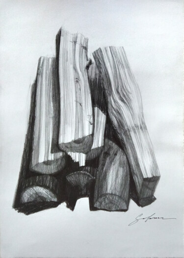 Dessin intitulée "firewood02" par Andrii Safonov, Œuvre d'art originale, Crayon