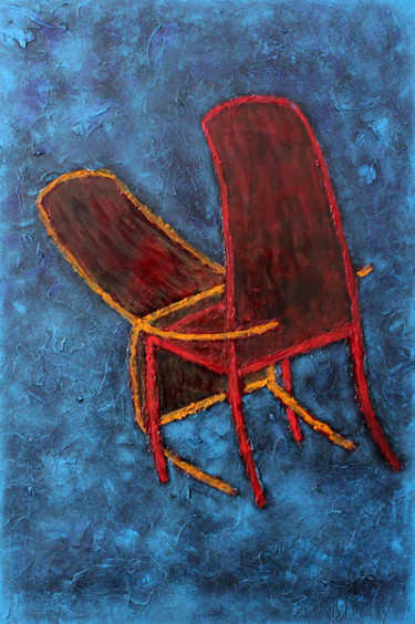 Peinture intitulée "Любовь стульев 3" par Andriy Klishyn, Œuvre d'art originale, Huile