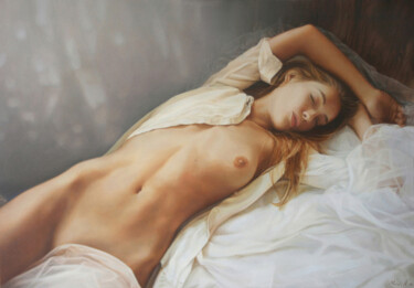 Pittura intitolato "Sleeping woman" da Andriy Markiv, Opera d'arte originale, Olio