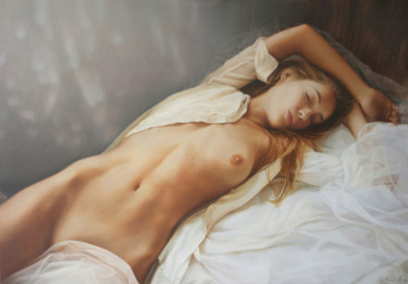 Картина под названием "Sleeping woman" - Andriy Markiv, Подлинное произведение искусства, Масло