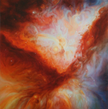 Painting titled "Space Phoenix" by Andriy Markiv, Original Artwork, Oil