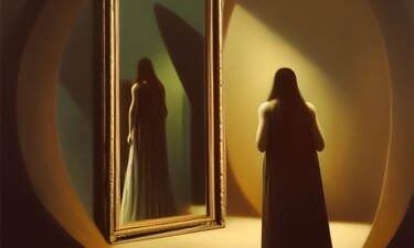 Artes digitais intitulada "The mirror" por Andrzej Koch, Obras de arte originais, Imagem gerada por IA
