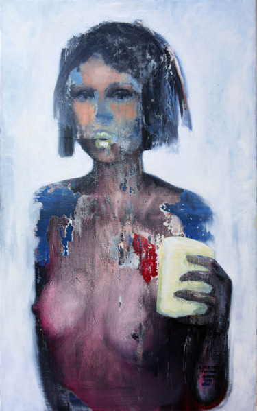 Painting titled "Cocktail Toxique" by Andrzej Lassolle, Original Artwork, Oil Mounted on Wood Stretcher frame