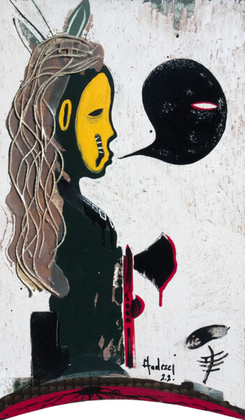 Картина под названием "Totem deux" - Andrzej Lassolle, Подлинное произведение искусства, лак