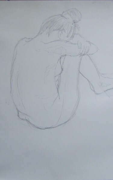 Dessin intitulée "Aïssa : les bras au…" par Andy Hudson, Œuvre d'art originale, Crayon