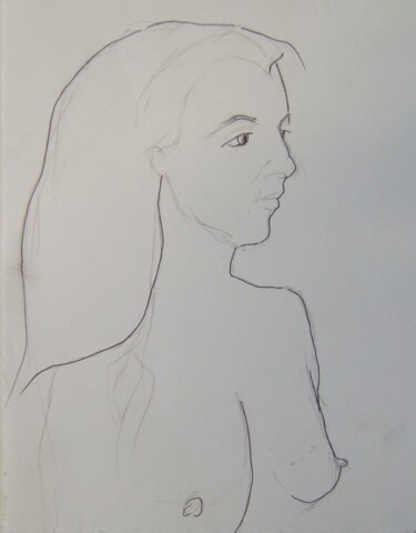 Drawing titled "Aïssa - portrait" by Andy Hudson, Original Artwork, Pencil