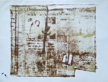 Impressões e gravuras intitulada "Newspaper abstract" por Andy Hudson, Obras de arte originais, Litografia