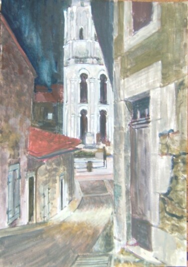 Peinture intitulée "Charroux -3" par Andy Hudson, Œuvre d'art originale, Gouache