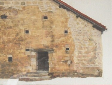 Painting titled "Au Château Massignac" by Andy Hudson, Original Artwork, Gouache