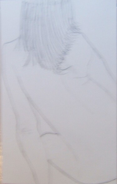 Drawing titled "nude - vue de dos" by Andy Hudson, Original Artwork, Pencil