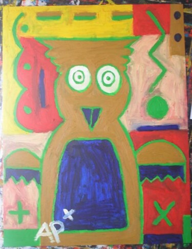 Painting titled "chouette" by Andy Pilgrimm, Original Artwork