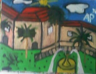 Painting titled "maison" by Andy Pilgrimm, Original Artwork