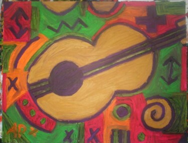 Painting titled "guitare" by Andy Pilgrimm, Original Artwork