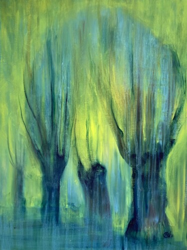 Peinture intitulée "Pollard Willows" par Anet Verdonk, Œuvre d'art originale, Huile