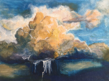 Pittura intitolato "Electric Skies: A S…" da Angelica Fom, Opera d'arte originale, Olio