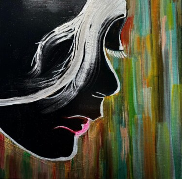 Malerei mit dem Titel "Sinnliche Frau" von Angelika Hofbeck, Original-Kunstwerk, Acryl