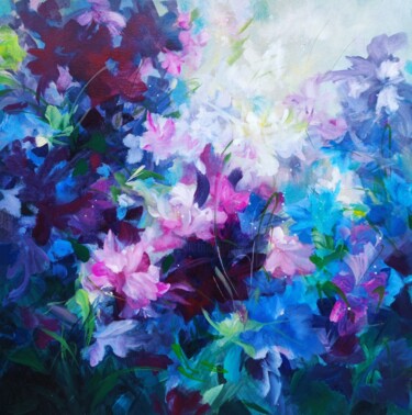 Картина под названием "Beauté des fleurs." - Angelina Ermakova, Подлинное произведение искусства, Акрил Установлен на Деревя…