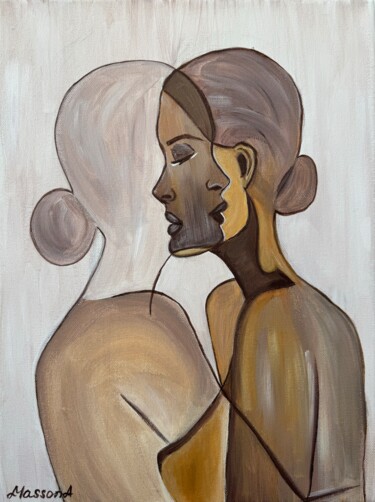Peinture intitulée "Прислушаться к себе" par Angelina Masson, Œuvre d'art originale, Acrylique Monté sur Panneau de bois