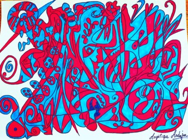 Tekening getiteld "Liberté!" door Angélique Andujar, Origineel Kunstwerk, Marker