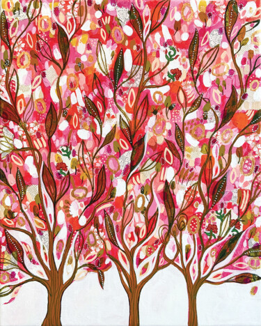 "Arbres roses automne" başlıklı Tablo Angélique Guillemet tarafından, Orijinal sanat, Akrilik