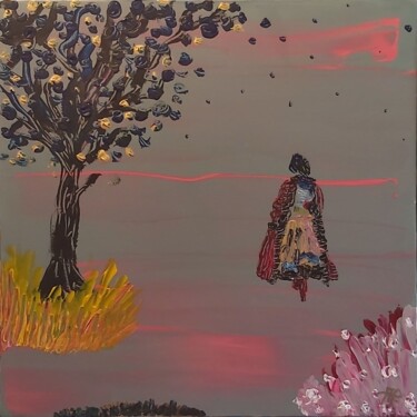 Картина под названием "Ronde nocturne" - Angélique Pécriaux, Подлинное произведение искусства, Акрил Установлен на Деревянна…