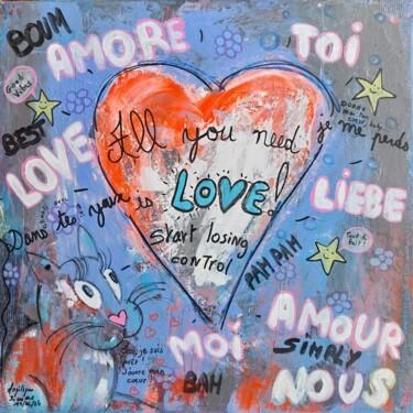 Картина под названием "Boum Boum !" - Angélique Pécriaux, Подлинное произведение искусства, Акрил Установлен на Деревянная р…