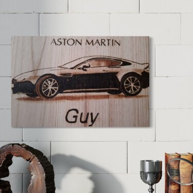 Ζωγραφική με τίτλο "Aston Martin" από Angélique Raucoules, Αυθεντικά έργα τέχνης, Χρωστικές ουσίες