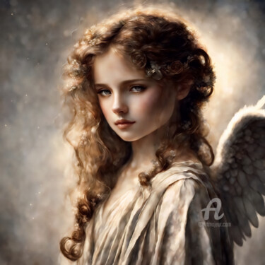 Digitale Kunst mit dem Titel "little woman angel" von Angelo Arcamone, Original-Kunstwerk, KI-generiertes Bild