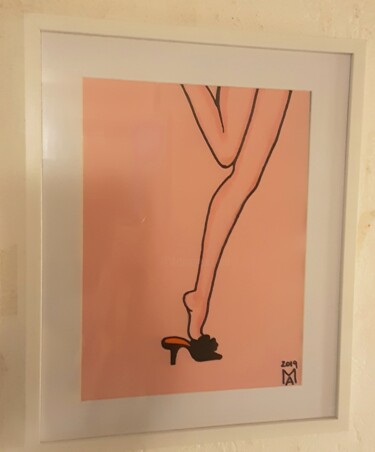 Schilderij getiteld "Le gambe" door Angelo Marzullo, Origineel Kunstwerk, Acryl Gemonteerd op Frame voor houten brancard