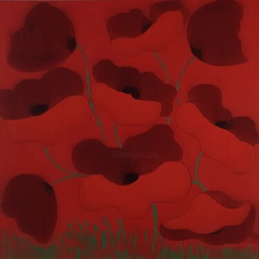 제목이 "Tulipani in sfondo…"인 미술작품 Angelo Marzullo로, 원작, 아크릴 나무 들것 프레임에 장착됨