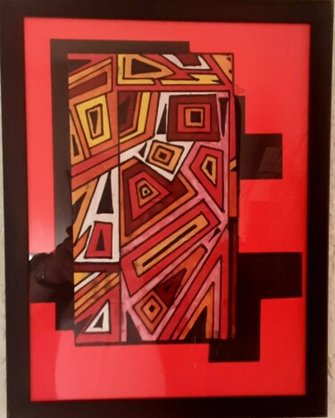 Painting titled "Zufall plan." by Angelo Marzullo, Original Artwork, Acrylic Mounted on Aluminium