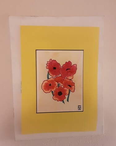 Painting titled "Sommer Blumen" by Angelo Marzullo, Original Artwork, Watercolor