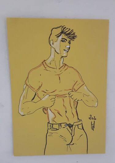 Painting titled "L amico." by Angelo Marzullo, Original Artwork, Marker