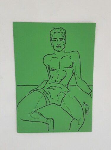 Painting titled "Verde speranza." by Angelo Marzullo, Original Artwork, Marker