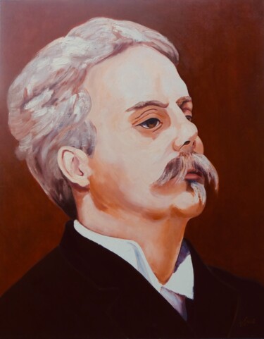 Malarstwo zatytułowany „Gabriel Fauré” autorstwa Philippe Jamin, Oryginalna praca, Olej Zamontowany na Drewniana rama noszy