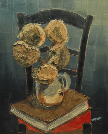 Peinture intitulée "Les tournesols à la…" par Philippe Jamin, Œuvre d'art originale, Huile