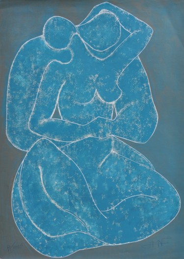 Druckgrafik mit dem Titel "La tendresse III" von Philippe Jamin, Original-Kunstwerk, Linoldrucke