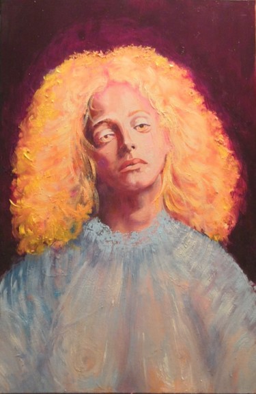 Peinture intitulée "La fille aux yeux d…" par Philippe Jamin, Œuvre d'art originale, Huile