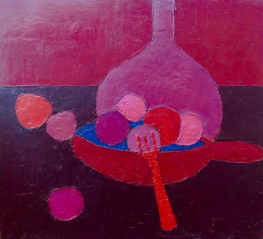 Картина под названием "La fourchette II" - Philippe Jamin, Подлинное произведение искусства, Масло
