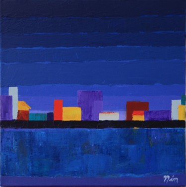 Peinture intitulée "paysage-urbain.jpg" par Nin Angem, Œuvre d'art originale